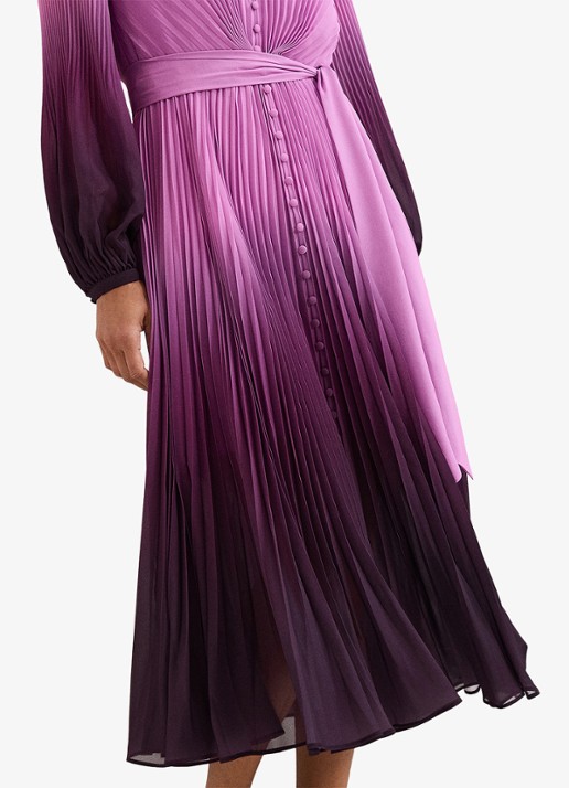 Phase Eight Petite Mira midi jurk met ballonmouwen - detail 4 paars