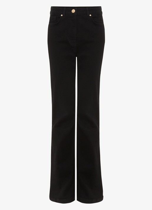 Phase Eight Petite Olivia high waist flared fit jeans met gekleurde wassing - voorkant 6 zwart