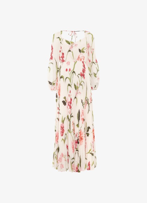 Phase Eight Petite Reanna maxi jurk met bloemenprint - voorkant 2 ivoor