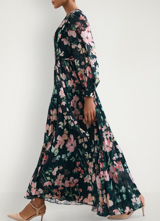 Phase Eight Petite Rosa maxi jurk met plooien en print - detail 8 groen