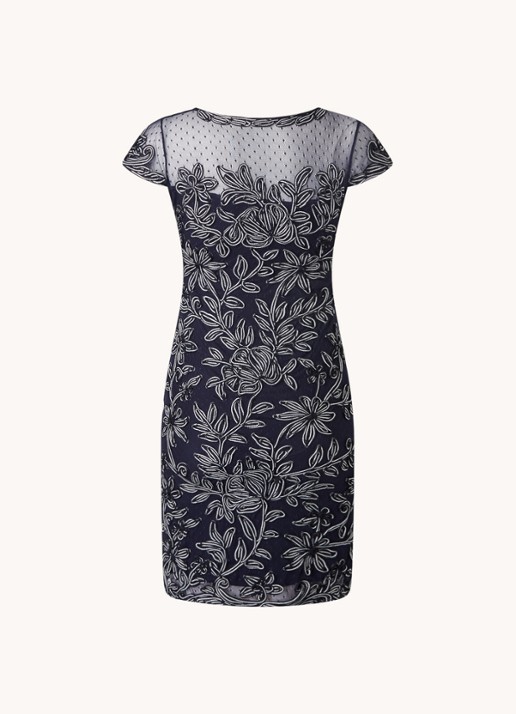 Phase Eight Petite Zila Dress Navy/Ivory 0 - achterkant donkerblauw