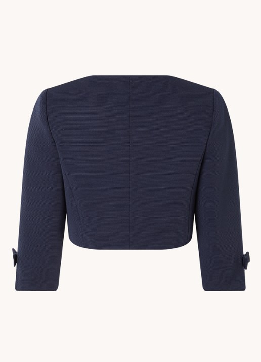 Phase Eight Petite Zoelle bolero met structuur - achterkant 2 donkerblauw