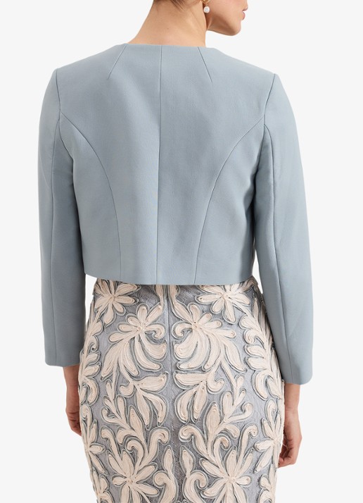 Phase Eight Phoebe bolero met structuur - achterkant 4 staalblauw