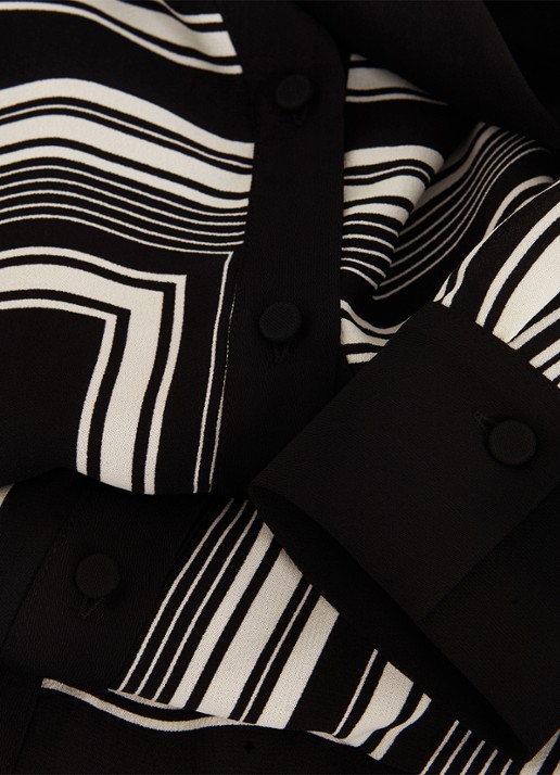 Phase Eight Pia midi blousejurk grafische print - detail 4 zwart