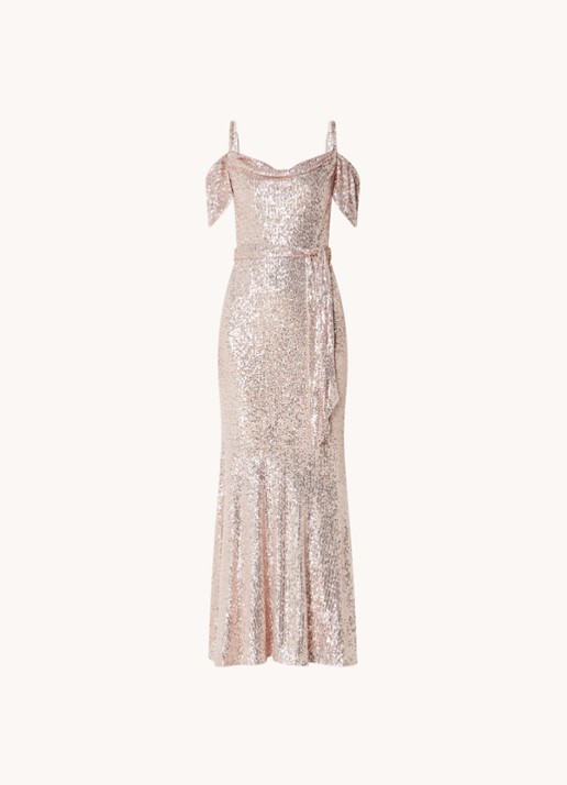Phase Eight Poppy Sequin Dress Rose Gold 0 - voorkant 2 oudroze