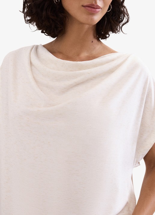 Phase Eight Priya top met watervalkraag - detail 5 creme