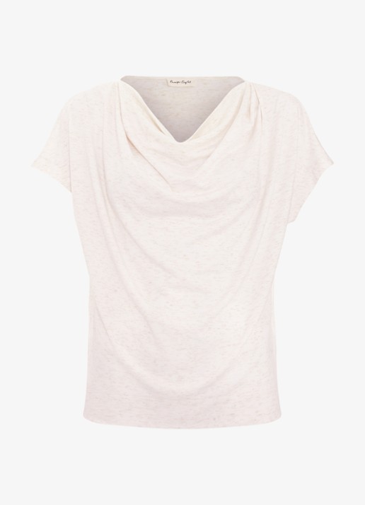 Phase Eight Priya top met watervalkraag - voorkant creme