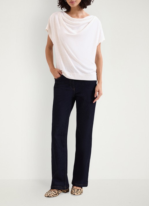 Phase Eight Priya top met watervalkraag - voorkant 2 creme