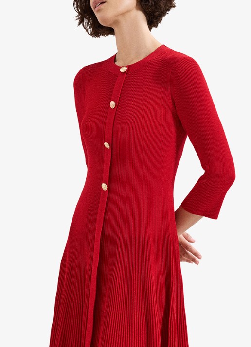 Phase Eight Rachel mini jurk met plooien - detail 6 koraalrood