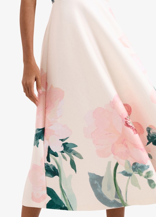 Phase Eight Rakhi Scuba Floral midi jurk met print - detail 6 oudroze