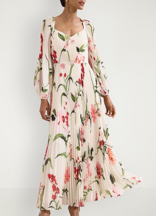 Phase Eight Reanna maxi jurk met bloemenprint - detail 3 ivoor