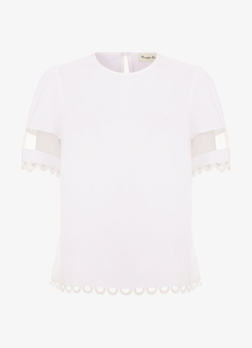 Phase Eight Rebecca tuniek met mesh - voorkant wit