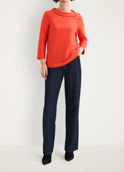 Phase Eight Remy top met knoopdetail en structuur - voorkant 8 rood