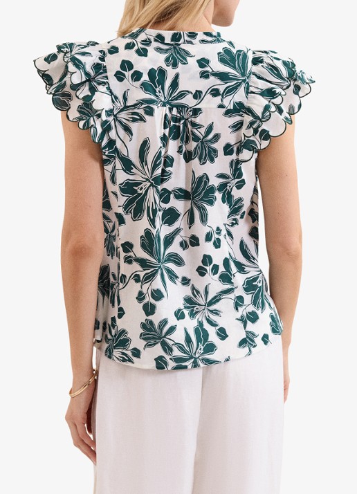 Phase Eight Rena blouse met bloemenprint - achterkant 5 groen