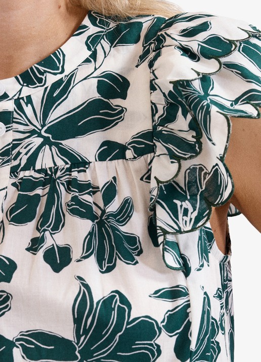 Phase Eight Rena blouse met bloemenprint - detail 3 groen