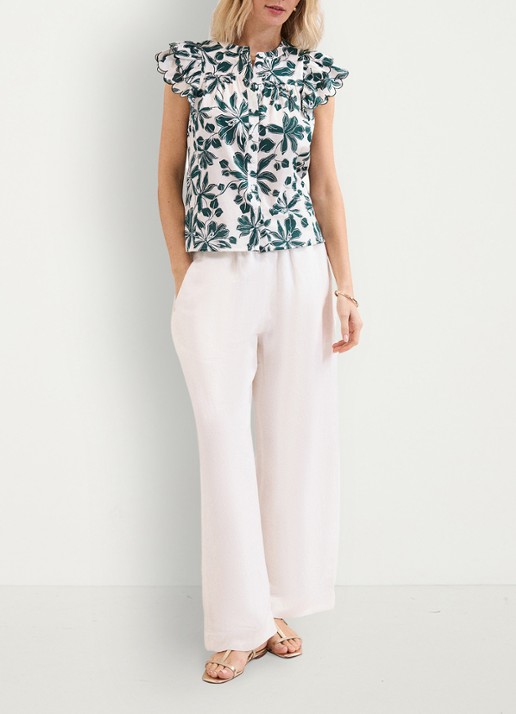 Phase Eight Rena blouse met bloemenprint - voorkant 7 groen