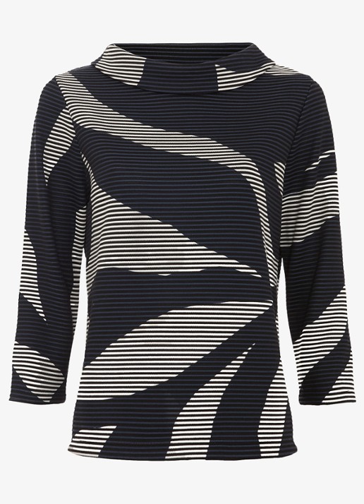 Phase Eight Rena top met print - voorkant donkerblauw
