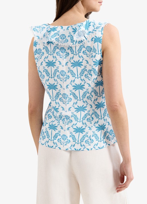 Phase Eight Rhonda blouse met bloemenprint - achterkant 4 lichtblauw