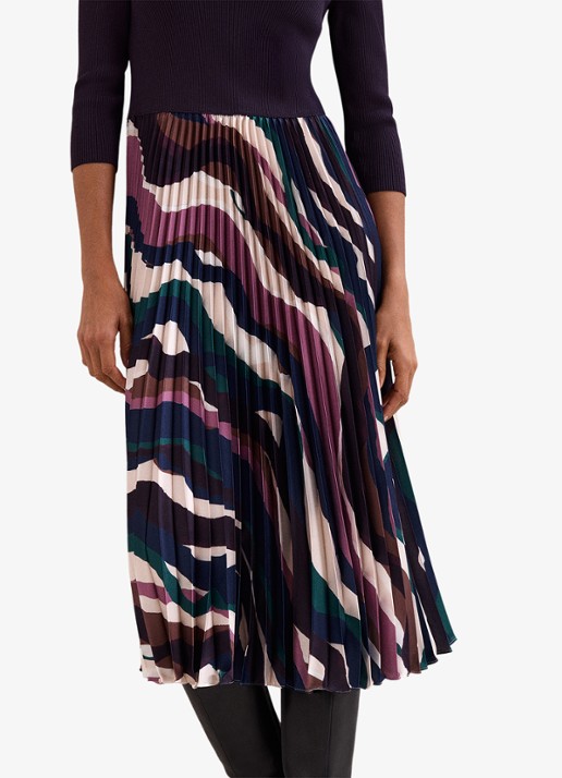 Phase Eight Riley midi jurk met grafische print - detail 6 paars