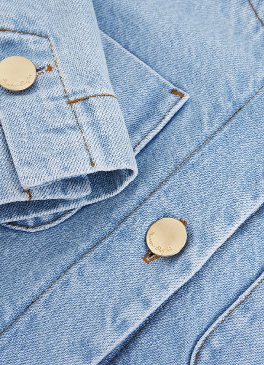 Phase Eight Ripley cropped spijkerjas met klepzakken - detail 4 indigo