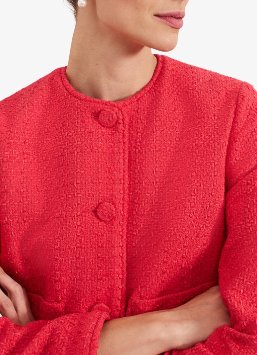Phase Eight Ripley jack van bouclé met steekzakken - detail 5 koraal