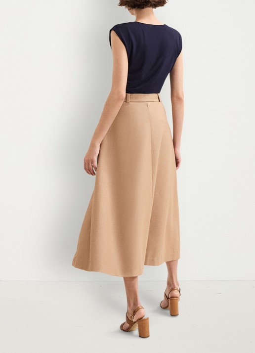 Phase Eight  Rochelle midi rok met ceintuur - achterkant camel