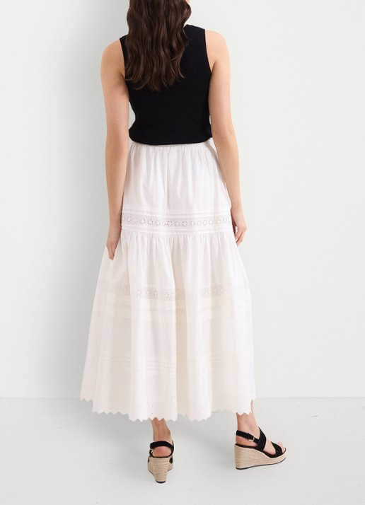 Phase Eight Rosa midi jurk met opengewerkt dessin - achterkant white