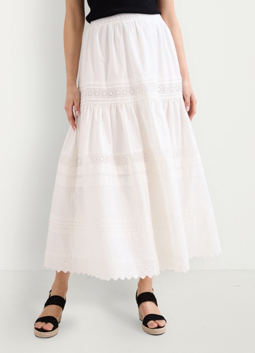 Phase Eight Rosa midi jurk met opengewerkt dessin