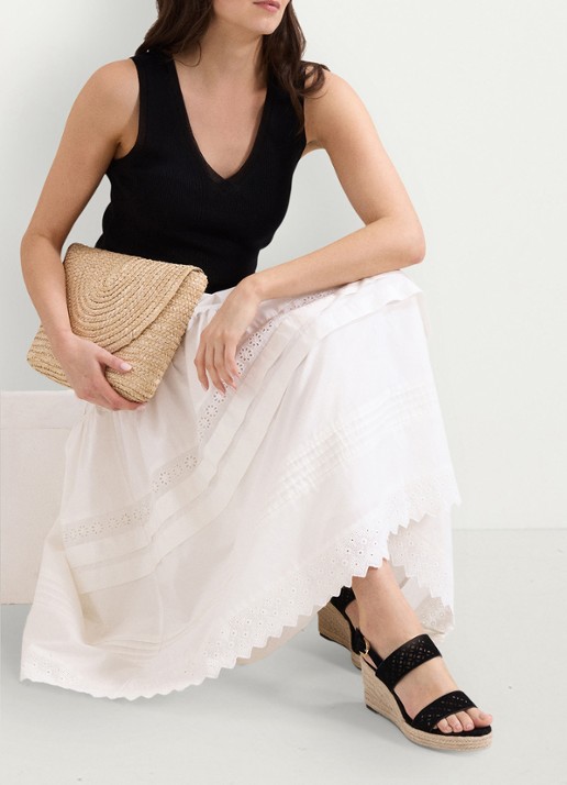 Phase Eight Rosa midi jurk met opengewerkt dessin - detail 3 white