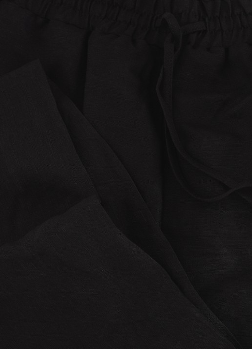 Phase Eight Rowan high waist loose fit palazzobroek in linnenblend - detail 5 zwart