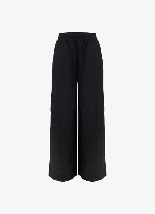 Phase Eight Rowan high waist loose fit palazzobroek in linnenblend - voorkant 6 zwart