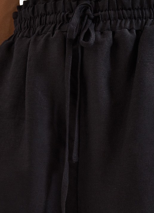 Phase Eight Rowan high waist palazzo broek in linnenblend met steekzakken - detail 4 zwart