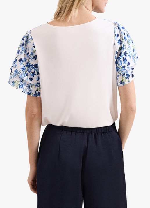 Phase Eight Rowan top met grafische print - achterkant blauw