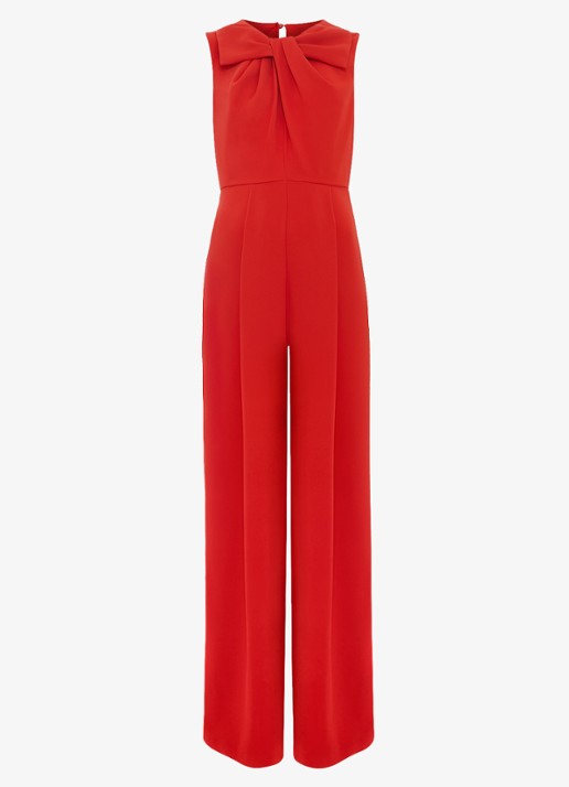 Phase Eight Saffron wide fit jumpsuit met steekzakken - voorkant 6 rood