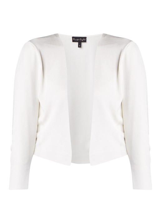 Phase Eight Salma openvallende bolero met stretch - voorkant 3 ivoor