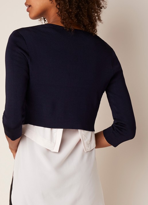 Phase Eight Salma openvallende bolero met stretch - achterkant 3 oranjerood