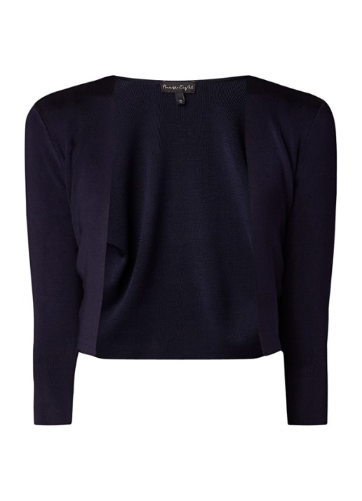 Phase Eight Salma openvallende bolero met stretch - voorkant oranjerood