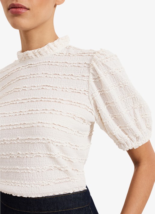 Phase Eight Samiha top met structuur  - detail 7 gebroken wit