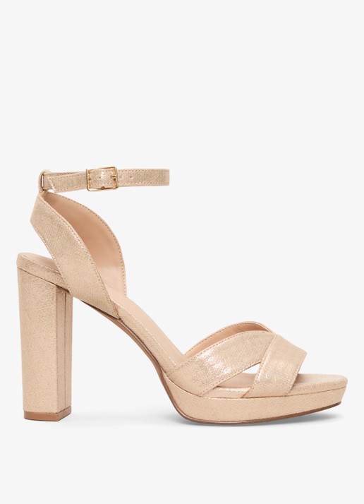 Phase Eight Sandalette met glitter - voorkant 2 lichtroze