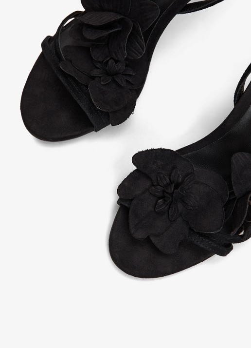 Phase Eight Sandalette van geitensuède met applicatie - detail 5 zwart