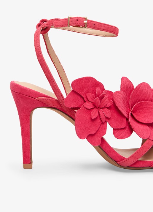 Phase Eight Sandalette van geitensuède met applicatie - detail 3 roze