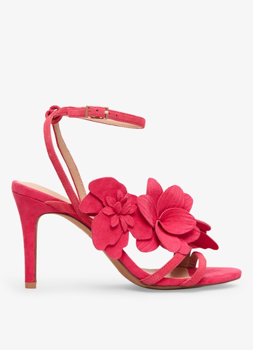 Phase Eight Sandalette van geitensuède met applicatie - voorkant 5 roze