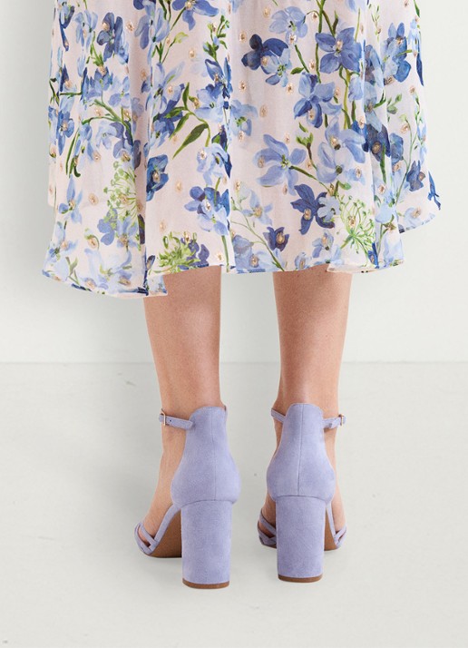 Phase Eight Sandalette van geitensuède  - achterkant lila