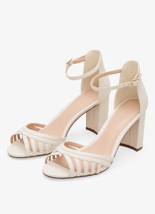 Phase Eight Sandalette van leer - detail 4 ivoor