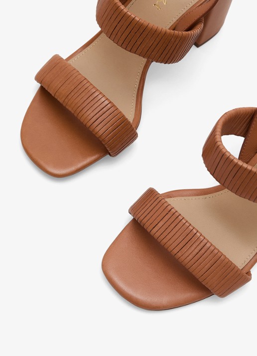 Phase Eight Sandalette van leer - detail 3 bruin