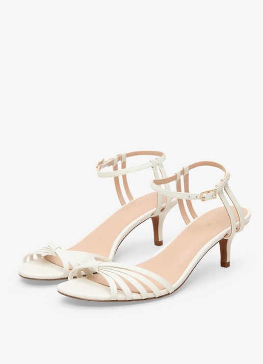 Phase Eight Sandalette van leer  - detail 4 gebroken wit