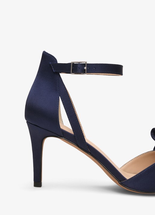 Phase Eight Sandalette van satijn - detail 4 donkerblauw