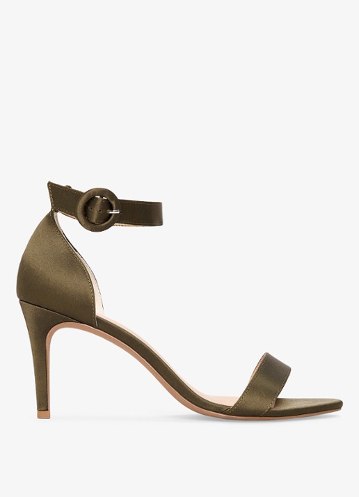 Phase Eight Sandalette van satijn - voorkant groen