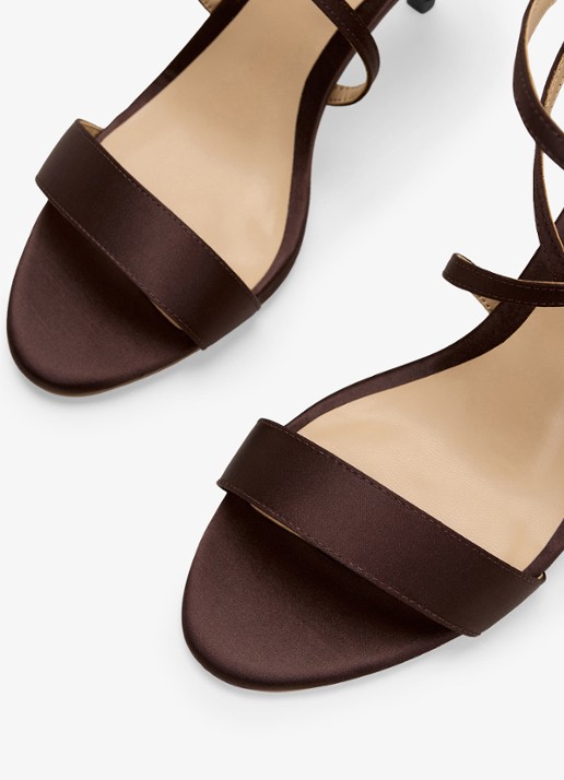 Phase Eight Sandalette van satijn - detail 6 bruin