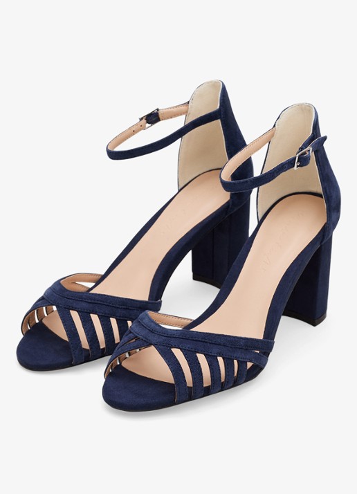 Phase Eight Sandalette van suède - detail 4 donkerblauw
